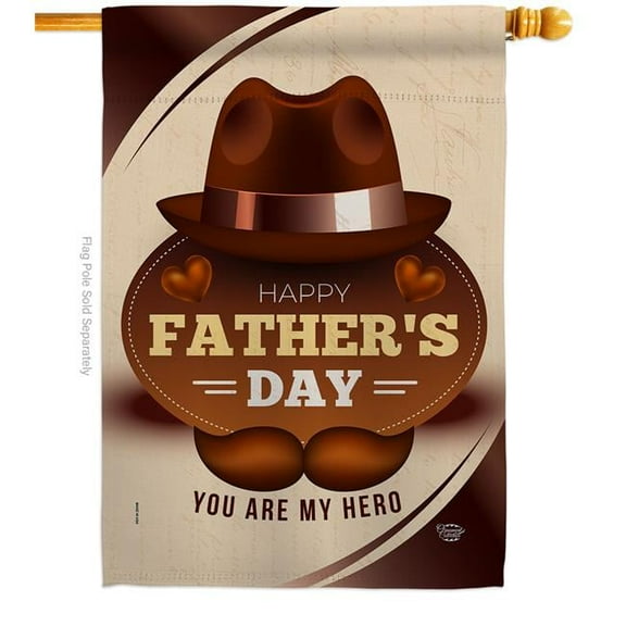 Ornament Collection H192365-BO You Are My Hero Family Father Day 28 x 40 in. Double-Sided Decorative Vertical House Flags for Decoration Banner Garden Yard Gift