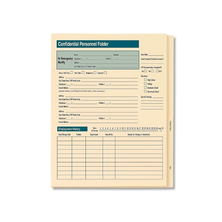 ComplyRight 1-Part Personnel Folder 25/Pack (A223)