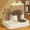 Beige, variant on Automatic Cat Feeder and Water Fountain Combo, 2-in-1 Gravity Pet Feeder with Stainless Steel Bowls & Hair Filter, 2.2L Food & 1L Water Capacity, BPA-Free Gray