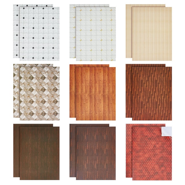 18Pcs 9 Colors Paper Picture Stickers DIY Handmade Construction Sand Table Model Scene Materials With Adhesive Stickers Mixed Color 298x210x0.2mm 2pcs/color