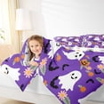 thumbnail image 4 of Feelyou Purple Gothic Haloween Bedding Comforter Set, Kawaii Cartoon Ghost Pumpkin Twin Comforter Sets, Groovy Daisy Flower Reversible Bedding Set, Breathable Home Decor, 2-Piece, 4 of 8