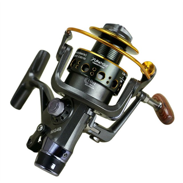 MG3000-6000 5.2:1 Double Brake Spinning Fishing Reel Super Strong Carp Fishing Feeder Spinning Wheel Type Fishing Wheels ,Rigid Aluminum Skeletal Frame