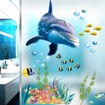 thumbnail image 1 of 1 calcomanía de pared de ballena azul océano acuarela, decoración de pared de peces de animales de la vida del mundo bajo el mar, decoración de pared artística para habitación de niños cuarto de baño JAMW Sencillez, 1 of 5
