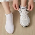 thumbnail image 5 of KinKnit 6 Pairs No Show Socks for Women Ruffle Socks Low Cut Socks Cute Ankle Frilly Short Cotton Socks, 5 of 8