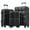 Black, variant on imerelez Luggage Set of 3, Airline Certified Carry-on Luggage with Cup Holder, ABS Hard Shell Luggage with Spinner Wheels, pink