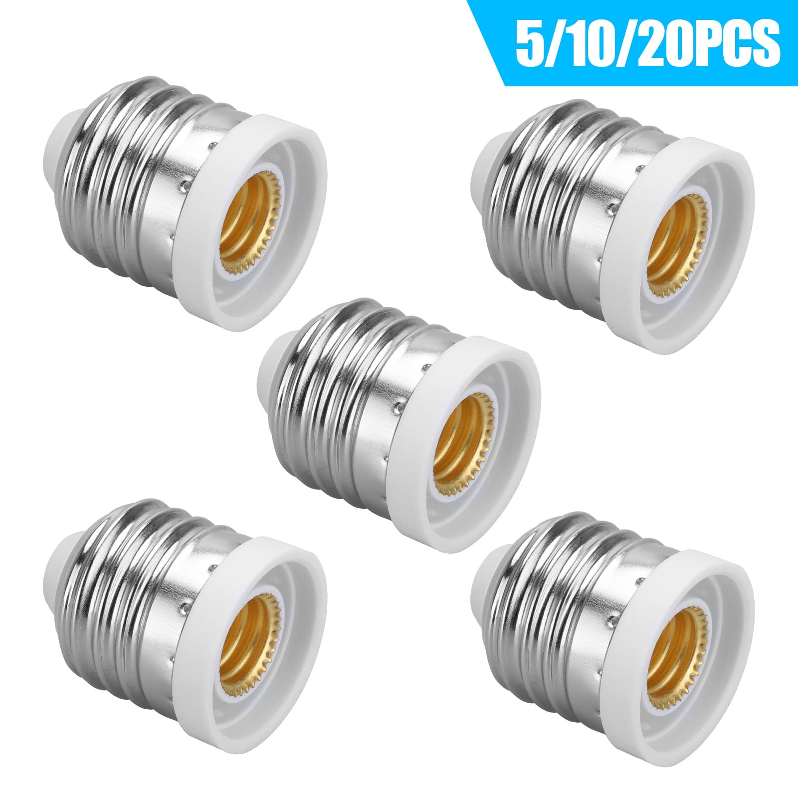 5/10/20Pcs E10 Round Screw Base LED Light Bulbs Lamp Socket Adapter Converter 