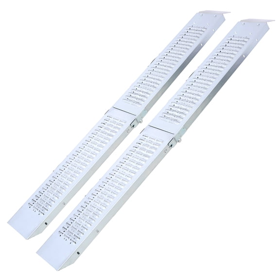 Silver Folding Loading Ramps Pack of 2, 950 lb Capacity Motorcycle & ATV Ramps 71"L x 8.85"W