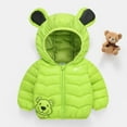thumbnail image 2 of NOLDARES Baby Boys Girls Winter Coats Toddler Bear Hoods Up Jacket Kids Light Puffer Padded Outwear(Z7-Green,5-6 Years), 2 of 4