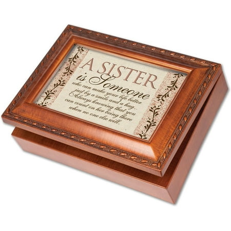 - Sister Is Someone Woodgrain Music Box / Jewelry Box Plays Wind Beneath Wings, Easily Personalize With Your Own Photos And Messages By Cottage Garden