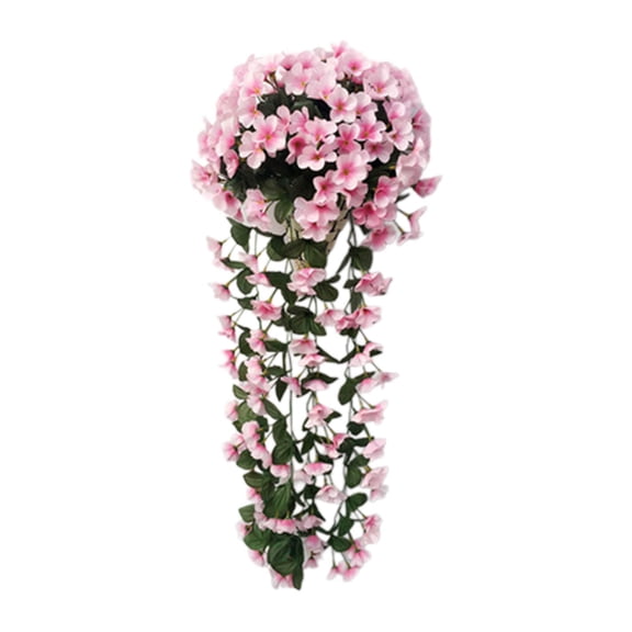 Fzsteel All-Weather Faux Violet Hanging Basket – Year-Round Outdoor Decor, Never Withers, Easy 15-Second Installation, Includes Free Fork, 31 Inches