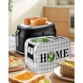thumbnail image 4 of Rustic Home Toaster Cover 4 Slice, Large Kitchen Appliance Covers, Green Eucalyptus Leaves Wreath Wooden Plaid Toaster Oven Cover with Loop, Bread Machine Cover Polyester Dust Cover Protection, 4 of 4