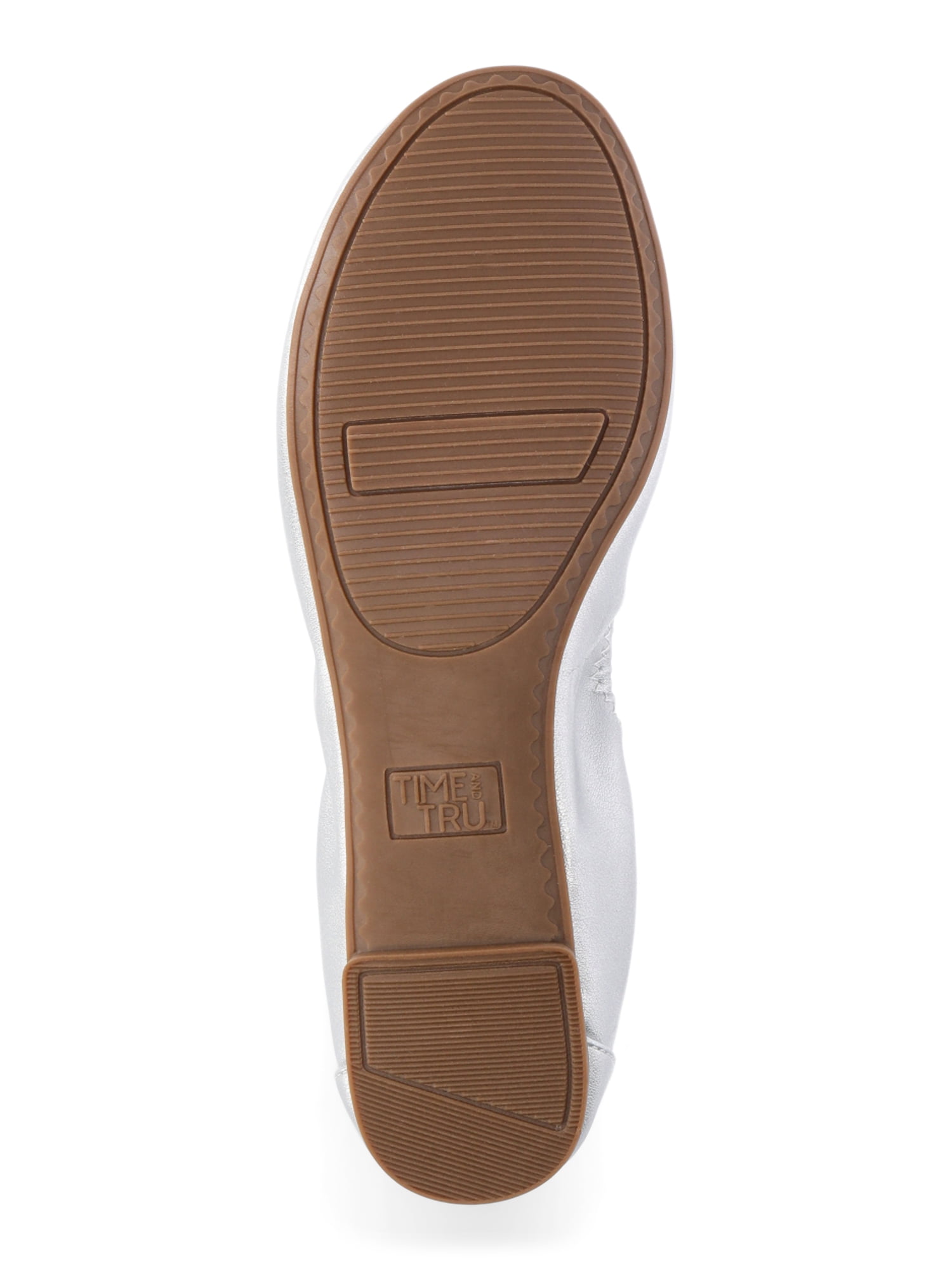 Time and Tru Women's Scrunch Ballet Flats, Wide Width Available