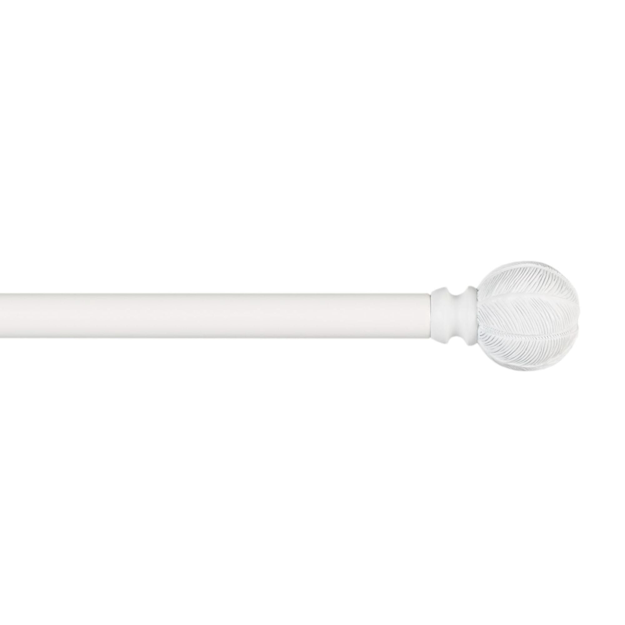Exclusive Home Acanthus 1" Window Curtain Rod and Finial Set, Adjustable 36"-72", Off White