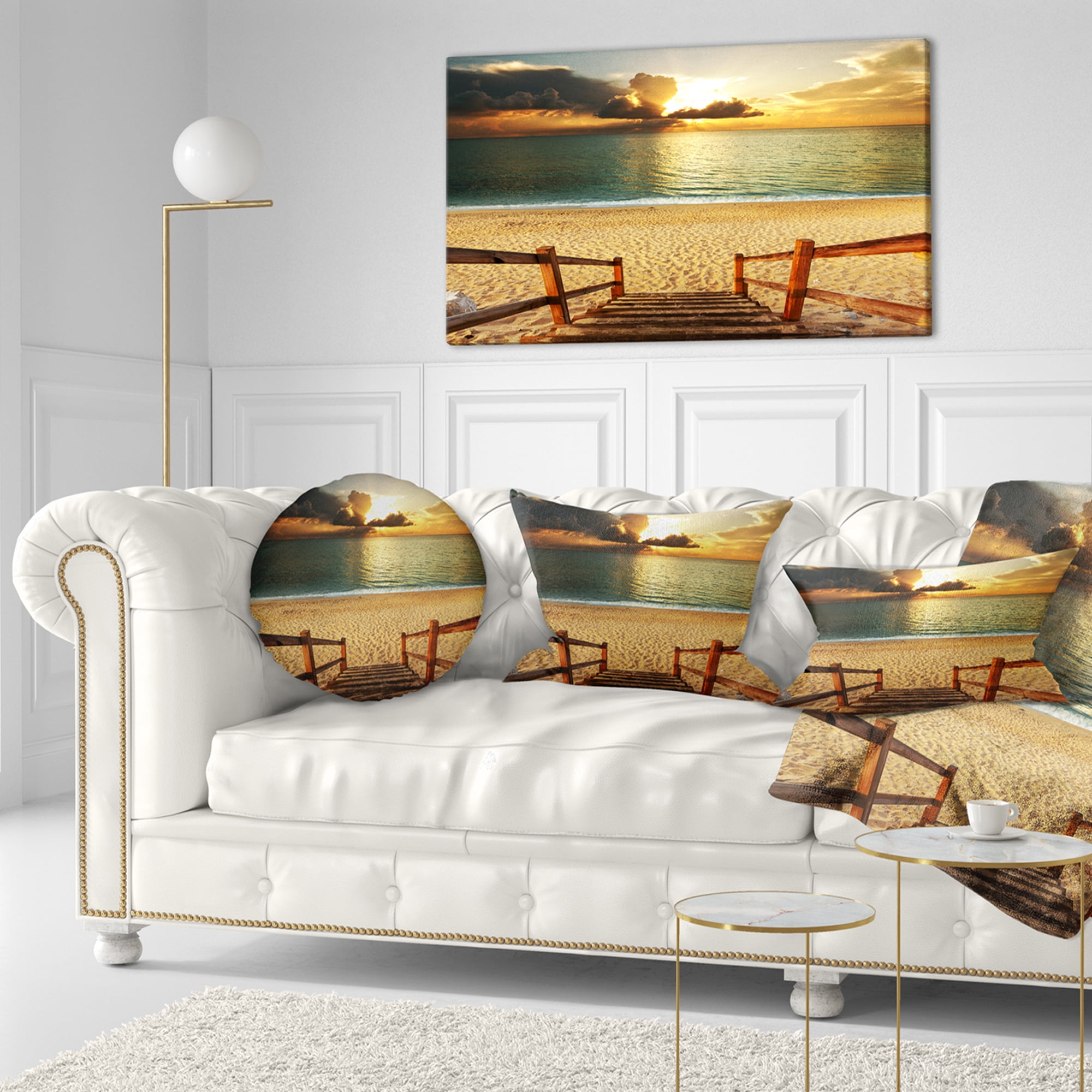 Designart 12" x 20" Multi-color Polyester Throw Pillow