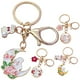 thumbnail image 1 of 4 llaveros de conejo con flor de cerezo, llavero de conejito, llavero de metal para bolso., 1 of 4