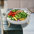 thumbnail image 4 of YIYIBYUS Chafing Dish Round Buffet Warmer Tray Pan with Chafing Fuel Holder for Kitchen Party Dining Buffet, Stainless Steel, 4 of 10