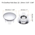 thumbnail image 2 of Uxcell 2 Pack 25.5mm Sink Trim Overflow Cover Ring Hole Insert in Round Caps Silver, 2 of 5