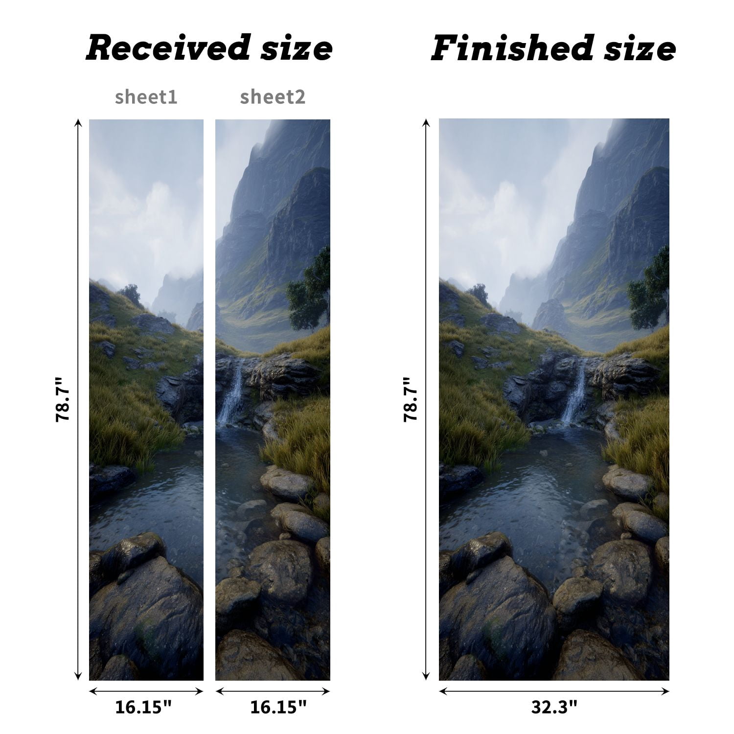 Self Adhesive Vinyl Refrigerator Wrap Set Fairy Pools Glen Brittle Isle Skye Scotland UK Door Mural Removable Fridge Sticker Peel and Stick&nbsp;Full Door Cover Decal Kitchen Bar Decor