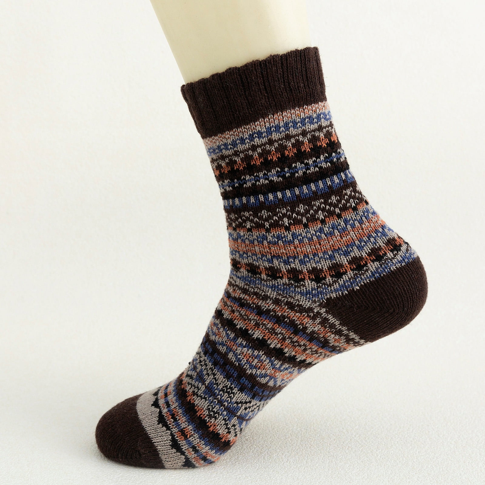 Hxshgdsn 5 Pairs Womens Stocking Stuffers Sockings Winter Gifts Wool Soft Warm Cozy Crew Socks Black,White,Gray,Wine,Blue One Size