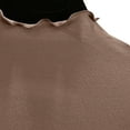 thumbnail image 4 of Jinhomg Women's Cotton Blend T Shirts 2025 Trendy Long Sleeve Mock Neck Blouse Casual Comfy Drop Shoulder Ruffle Hem Tees Dressy Solid Office Pullovers Spring Saving Today Khaki M, 4 of 7