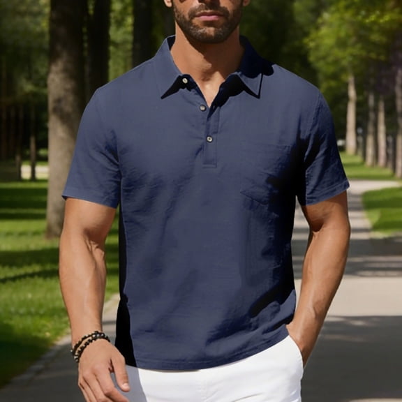 Men's Big and Tall Short Sleeve Casual Button Shirt Casual