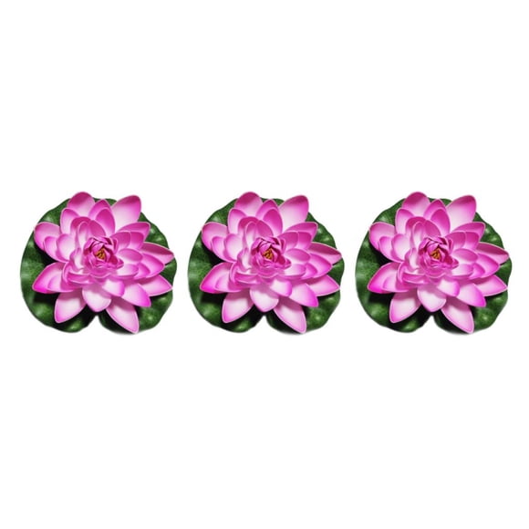 Wosthever Reemplazo de loto artificial Vivid Lifelike Garden Park Pond Pool Fotografía Fake Water Lily Flower Ornament Dark Pink Type1 NO1