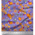 thumbnail image 1 of Soimoi Japan Crepe Satin Fabric Leaves,Floral & Pumpkin Vegetable Fabric Prints by Yard 42 Inch Wide, 1 of 1