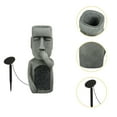 thumbnail image 3 of LuxenHome Gray MgO Set of 3 Garden Easter Island Solar Statues, 3 of 8