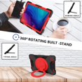 thumbnail image 6 of Dteck Case for Samsung Galaxy Tab A7 10.4 SM-T500/T505/T507 (2020), Heavy Hybrid Rugged Shockproof Case with Handle Kickstand/Adjustable Shoulder Strap, Black+Red, 6 of 7