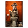 thumbnail image 3 of Scottish Deerhound Dog Canvas Wall Art for Bedroom Living Room Home Decor,Funny Dog Canvas Sitting on The Toilet Animal Pattern Office Artworks, modern wall decor, Ready to Hang, 3 of 6