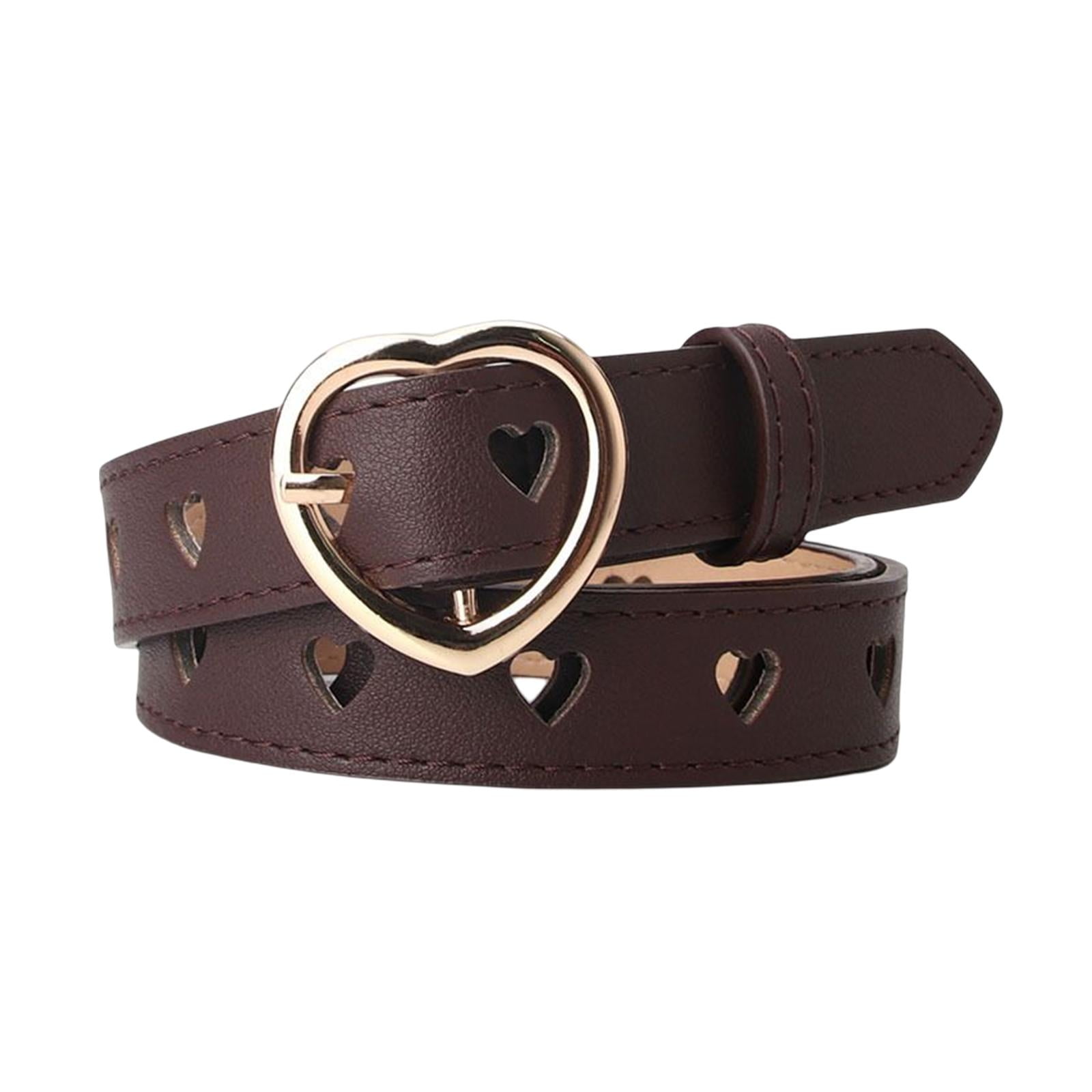 Ceinture à Boucle Cœur Perle Mode pour Femmes Large Ceinture en