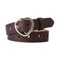 thumbnail image 2 of Women PU Leather Belt with Buckle Waist Strap Adjustable Waistband Heart Belt for Dress Decor Pants , brown, 2 of 8