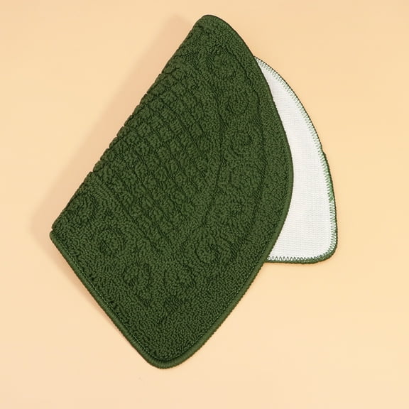 Worgeous  Half Foyer Front Door Mat Dark Green Indoor Machine Washable Rug