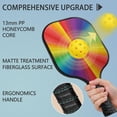 thumbnail image 2 of Pickleball Paddles Set Of 2, Fiberglass Surface, Vibrant Rainbow Print, 4 Balls & Bag, 2 of 5