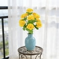 thumbnail image 5 of Xecvkr Artificial Carnation Bouquet Simulated Floral Wedding Arrangement Potted Plants Display Realistic Maintenance Free Nature Space Saving Versatile Desk 1pc Yellow, 5 of 6