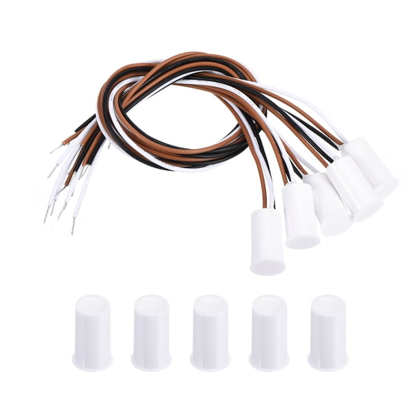 Interruptor de Reeds Magnético Uxcell, Paquete de 5 Interruptores de Sensor de Contacto de Alarma NO NC, Blanco