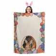 thumbnail image 2 of Throw Blanket Fleece Throw Blanket 50x80in, Spring Easter Watercolor Egg Bunny Soft Lightweight Bed Blankets Colorful Eggs on Burlap Fuzzy Couch Blankets for All Season, 2 of 9