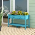thumbnail image 4 of Costway HIPS Raised Garden Bed Poly Wood Elevated Planter Box with Legs, Storage Shelf Blue, 4 of 10