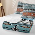 thumbnail image 4 of jejeloiu Aztec Geometric Pattern Twin Quilt Set Kids,Tribal Bull Skull Twin Coverlet Set,2 Pieces, 4 of 7