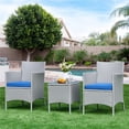 thumbnail image 6 of Yaheetech 3-Piece Wicker Furniture Set with Side Table, Gray/Dark Blue, 6 of 8
