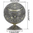thumbnail image 2 of Vintage Windproof Ashtray With Lids - Retro Flower Pattern Tabletop Ashtray (bronze), 2 of 5