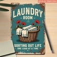 thumbnail image 3 of HELLOYOUNG Retro Laundry Room Metal Sign Rustproof Wall Decor Vintage Tin Sign with Washing Machine Clothespin Hanger for Home, 3 of 6