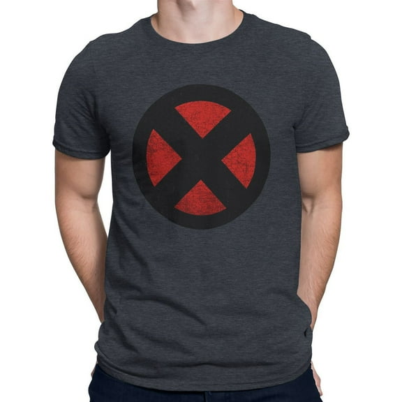 X-Men Distressed Symbol Grey T-Shirt-Small