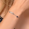 thumbnail image 4 of Gem Stone King 925 Sterling Silver Infinity Bracelet for Women with Heart Mystic Topaz and Moissanite (1.08 Cttw, Box Chain Fully Adjustable up to 9 inch), 4 of 6