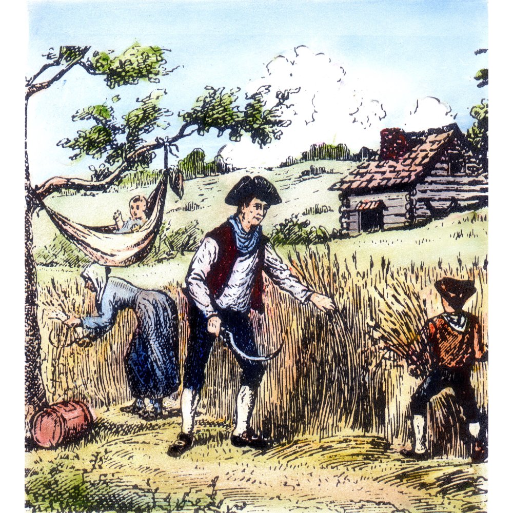 colonial-farming-na-farmer-and-his-family-harvesting-in-18th-century