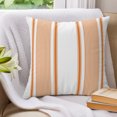 thumbnail image 3 of Pillow Covers 18x18 Set of 2, Burnt Orange Striped Throw Pillow Covers Decorative Couch Cushion Cover, Farmhouse Thin Vertical Stripes Microfiber Soft Square Pillowcases for Bedroom Living Room Sofa, 3 of 9