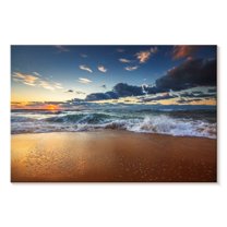 Elephant Stock Sea Cloudscape Wall Art - Horizontal Canvas Wall Art - Living Room Wall Decor - Beach Canvas - Brown And Orange Decor - 51" x 34"