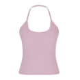 thumbnail image 4 of Jacenvly Débardeurs pour Femmes Liquidation Mode Décontractée Dos Nu Bretelles Col Rond Couleur Unie Débardeur Grande Taille, 4 of 9