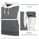 thumbnail image 5 of Sudadera con capucha para hombre, manga larga, bolsillo con cordón, dobladillo elástico, ajuste casual, sudadera para hombre para deporte, blanco, gris, L, 5 of 6