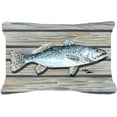 thumbnail image 1 of Oreiller Décoratif en Tissu Intérieur et Extérieur de Truite Mouchetée de Poisson, 1 of 1